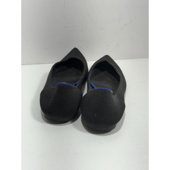 Rothys Womens The Point Flat Size 8 Black Knit Slip On Ballet Shoe Washable - Picture 3 of 8